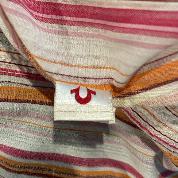 True Religion Western Style Women’s Striped Long-sleeve Button-down Medium - Picture 5 of 9